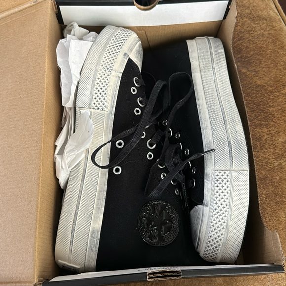 Black distressed look converse  all star 39.5 8.5 nwb - Picture 2 of 7